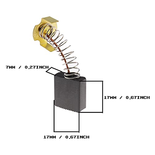 Carbon Brushes 7 x 17 x 17 mm Compatible with Rexon M2500A Mitre Saw Power Tool Spare Parts Power Tool Accessories 2 Pairs
