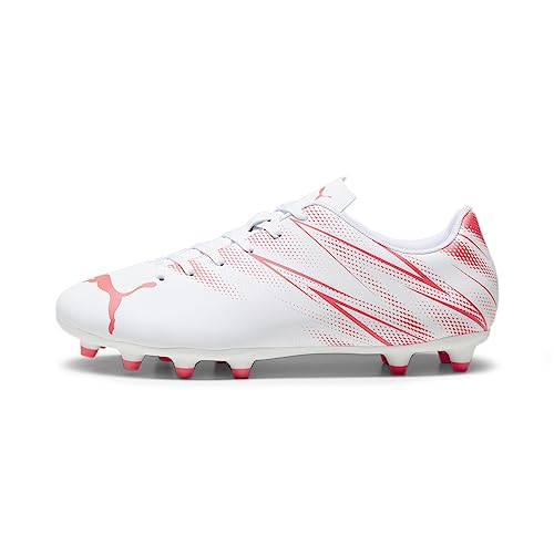 PUMA Men's Attacanto Firm, Artificial Ground Soccer Cleat Sneaker, Puma White-fire Orchid, 12