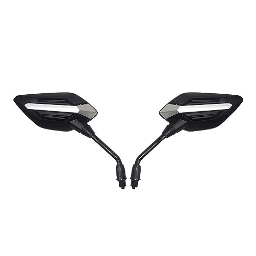 [2022 Upgraded] Mamiko 8MM Motorcycle Mirrors Universal for 7/8"Handlebars Bike Mirror Compatible with ATV Snowmobile Scooter Moped Dirt Bike Sportsman - Convex Mirrors