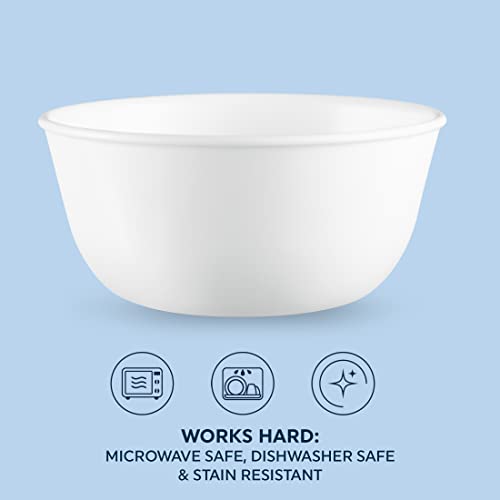 Corelle Soup Bowl, Winter Frost White, 828 ml Capacity (6-Piece Set)