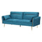 Levede 3 Seater Sofa Bed, Convertible Velvet Lounge Futon Couch with Recliner, Adjustable 3 Level Backrest with 2 Throw Pillow, Golden Legs for Small Spaces(198cm x 80cm x 83cm, Peacock Blue)