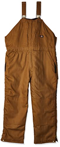 Dickies Men's Duck Insulated Bib Overall, Brown Duck, Small