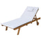 Gardeon Sun Lounge Camping Chair Wooden Wood Lounger, Chaise Beach Chairs Outdoor Furniture Garden Patio Setting Pool Backyard, with Wheels Cushion Pillow Adjustable Backrest White