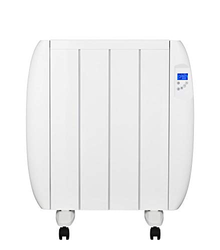 MYLEK Panel Heater Radiator 1000W Electric with Programmable Digital Timer - Aluminium Wall Mounted Freestanding Slim White, Bathroom IP24 Splashproof, LOT 20 Eco Design Energy Efficient (1KW)