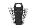 TEKTON Angle Head Open End Wrench Set with Holder, 11-Piece (3/8-1 in.) | WAE91102