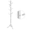 VASAGLE Standing Coat Rack, Solid Wood Coat Rack, Tree-Shaped Coat Rack with 8 Hooks, 3 Height Options, for Clothes, Hats, Bags, for Living Room, Bedroom, Home Office, White RCR60WT