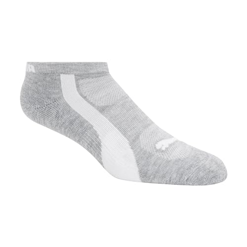 Puma Women's 1/2 Terry Low Cut Athletic Running Sock 6-Pack, White Traditional, 9-11