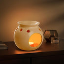 WD&CD Ceramic Tealight Candle Holder Oil Burner, Essential Oil Hollow Incense Aroma Diffuser Furnace Home Decoration Romantic