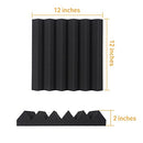 Hertber-24 Pack Wedges Acoustic Panels 12 x 12 x 2 Inches Sound Proofing Panels High Density Sound Proof Foam Soundproof Wall Panels For Wall