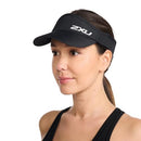 2XU Unisex Packable Run Visor - Lightweight & Adjustable Sun Protection for Runners - Black/Black - One Size