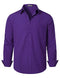 ZEROYAA Men's Regular Fit Dress Shirt Solid Wrinkle-Free Long Sleeve Casual Business Button Up Shirts with Pocket, Purple, X-Large