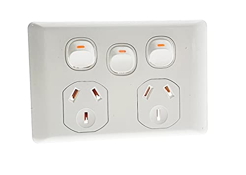 10 Pack of G.E.P. Double Power Point with Extra Switch - GPO - 10A - SAA