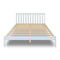 Solid Wood Bed Frame with Headboard Double Size Mattress Base Foundation Pine Wood Platform Wood Slat Support Bedroom Furniture White