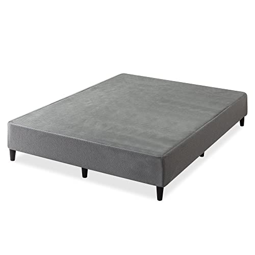 Single Bed Frame, Zinus Upholstery Bed Base Ensemble, Dark Grey