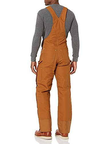 Carhartt Men's Quilt Lined Zip to Thigh Bib Overalls,Brown,48 x 34