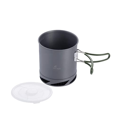 Fire-Maple 1L Hard Anodized Aluminum Pot | Outdoor Camping Backpacking Hiking Picnic Pot | Camping Cookware Pot with Heat Exchanger | Perfect Size for Solo Backpacker