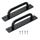 Cabinet Door Handles - 5.8 in Solid Sliding Barn Door Handles, Pull Handle Suitable for Wardrobes, Cabinets, Drawers, Shoe Cabinets, Bookcases, Toilets, Balconies, Closets, Garages(Black, 2 Pcs)