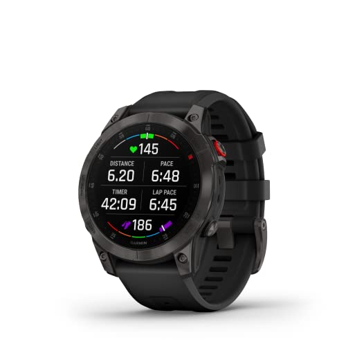 Garmin epix (Gen 2), Carbon Gray DLC Titanium with Black Band, Premium Active Smartwatch (010-02582-12)