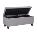 Linon Carmen Shoe Storage Ottoman, Grey, 20" x 48" x 20",