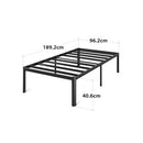 Zinus Van Single Bed Frame 40cm Metal Bed Base | Steel Slat Mattress Support | Bedroom Furniture