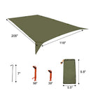 GEERTOP 17 × 10 ft Large Camping Tent Tarp Outdoor Waterproof Flame Retardant Hammock Rain Fly Backpacking Tent Tarp Shelter for Hiking Travel Picnic(Not Includes Poles)