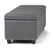 Simpli Home Kingsley Large Storage Ottoman Bench, Stone Grey