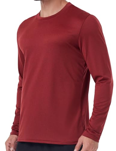 Men's Quick Dry Long Sleeve Shirts Moisture Wicking UPF 50+ Sun Protection UV Performance SPF T-Shirt for Fishing, Black/Green/Blue/Light Grey/Red/Dark Grey(6 Pack), Medium