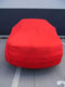 Cosmos - Indoor Car Cover Compatible with Main Compact Saloon Models, Elastic, Breathable and Dustproof Fabric, Soft Lining, Snug Fit, Red