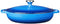 Lodge 3.6 Quart Enameled Cast Iron Oval Casserole with Lid – Dual Handles – Oven Safe up to 500° F or on Stovetop - Use to Marinate, Cook, Bake, Refrigerate and Serve – Caribbean Blue