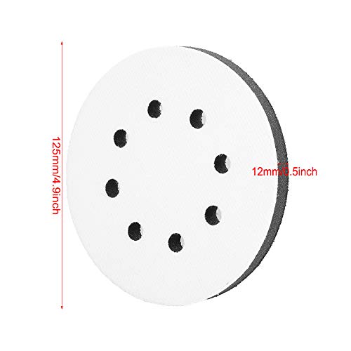 5Inch 5/6/8 Holes Hook and Loop Soft Sponge Cushion, Interface Buffer Pad, Sanding, Discs Pad, Soft Foam Buffering Pad, Interface Pad, Soft Density Interface Pad for Drill Grinder (5 inches 8 Holes)