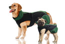 Dog Soft Shell Fleece Jacket,Windproof and Slightly Waterproof Snowsuit for Outdoor.Keep Warm Small &Medium &Large Dogs, Outer material: green & black Inner black, Small/30-40CM Back Length