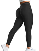 YEOREO Amplify Women's Seamless Scrunch Legging Workout Leggings for Women Butt Lift Tights Gym High Waist Yoga Pant, 0 Black Marl, Medium