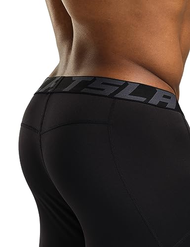 TSLA Men's (Pack of 2) Thermal Compression Pants, Athletic Sports Leggings & Running Tights, Wintergear Base Layer Bottoms YUP20-JPZ_Large