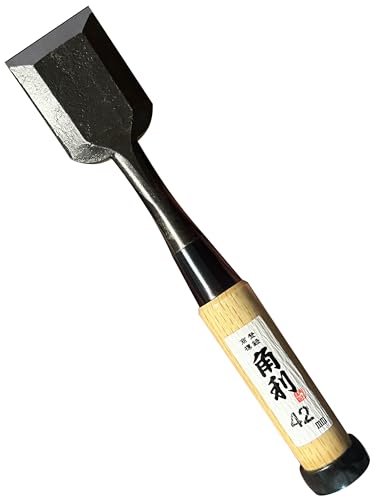 KAKURI RIGORO Wood Chisel Set Professional Japanese Oire Nomi for Woodworking, Carving 1.65 Inches Width Blade White Ork Handle