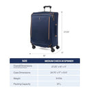 Travelpro Crew Classic Lightweight Softside Expandable Checked Luggage, 8 Wheel Spinner Suitcase, TSA Lock, Men and Women, Checked Medium 25-Inch, Patriot Blue, Patriot Blue, Checked-Medium, Crew