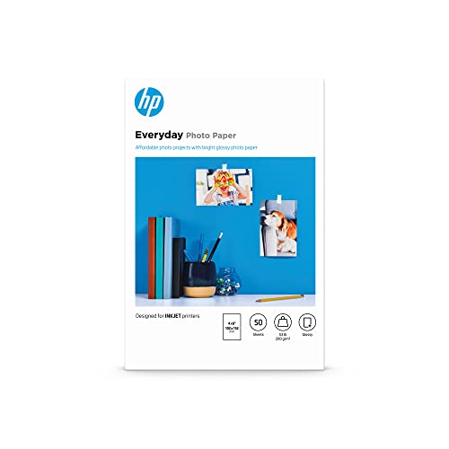 HP Everyday Photo Paper | Glossy | 4x6 | 50 Sheets