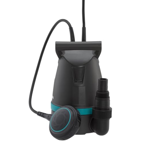 Gardena 8600 Basic Clear Water Submersible Pump: Drainage Pump with Flexible Hose Connection, Flow Rate up to 8,600 l/h, Flat Suction up to 4 mm, Float Switch with Continuous Running Function