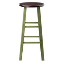Winsome Wood Ivy Collection 29" Bar Stool, Walnut/Green