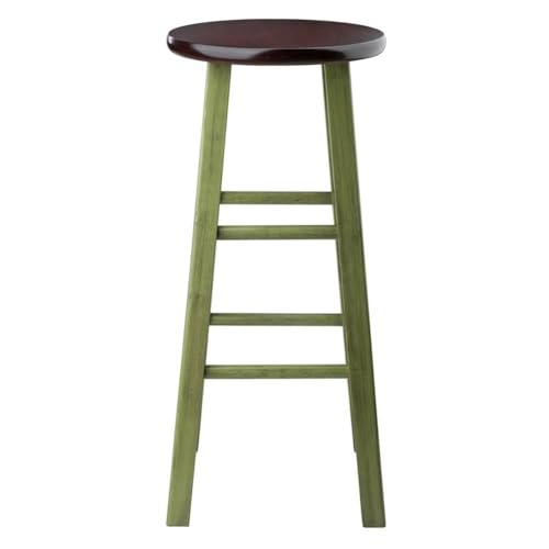 Winsome Wood Ivy Collection 29" Bar Stool, Walnut/Green