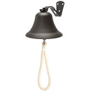 Hanging Bell Dinner Bell Outdoor Bell Bracket Mount Wall Bell Indoor Rope Bell Ship/Boat/Nautical/Door/School/Reception/Home/Church Bell(Black)