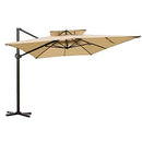 Garden Winds Replacement Canopy Top Cover for ABBA Offset Umbrella Umbrella - RipLock 350, Beige