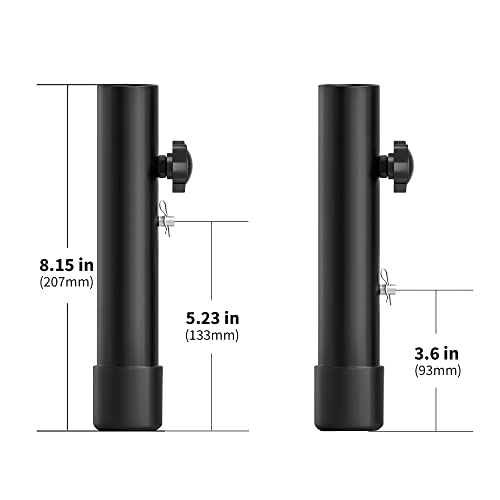 ZhouDaShu Table Leg Extenders for Folding Tables, Table Leg Extensions for Bent and Straight Legs, Adjustable Folding Table Leg Risers, 4 Pack Table Height Extenders for Rise 3.6"/6.77"(7.8in)