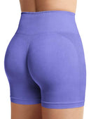 YEOREO Women Seamless Scrunch Workout Shorts High Waisted Intensify Running Gym Yoga Workout, Lilac, Medium