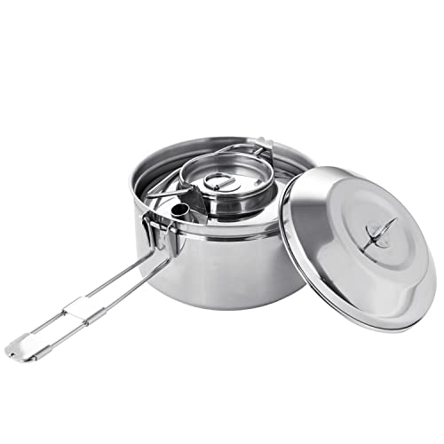 Fire-Maple Antarcti Stainless Steel Kettle and Pot Set 1.0L Camping Kettle and 1.0L Cooking Pot Stovetop Tea and Coffee Pots for Openfire Camping Cookware Portable for Bushcraft Fishing Backpacking
