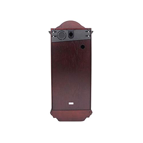 SEIKO Stately Dark Brown Solid Oak Case Wall Clock with Pendulum and Chime