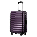 Coolife Luggage Expandable Suitcase Luggage set PC ABS TSA Lock Spinner Carry on 3 Piece Sets, purple, S(20in_carry on)