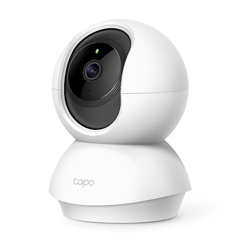 TP-Link Tapo Pan/Tilt Home Security Wi-Fi Camera - 1080p, 360°, night vision, alarm, 2-way audio, 24/7 live view, voice control, Tapo APP, Alexa, Google Assistant, No hub required (Tapo TC70)