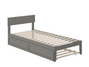 AFI, Boston Platform Bed with Twin XL Trundle, Twin XL, Grey