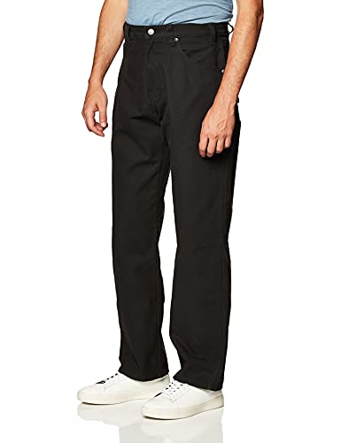 Dickies Men's Relaxed Fit Sanded Duck Carpenter Jean, Black, 34W x 32L