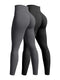 OQQ Women's 2 Piece Yoga Legging Seamless Workout High Waist Butt Liftings Athletic Leggings, Black,Darkgrey, Medium